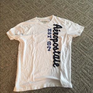 A white Aeropostale tee shirt
