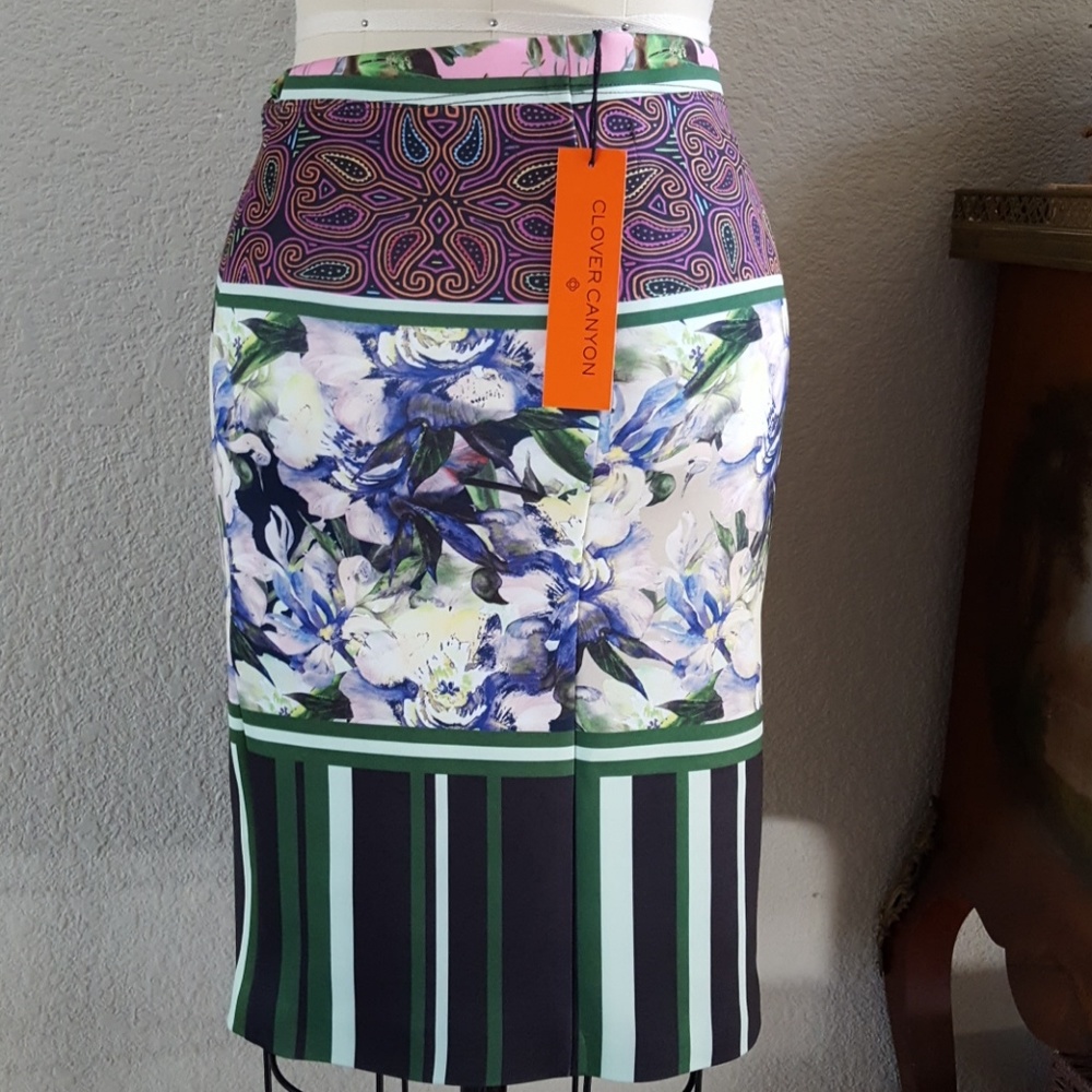 Clover Canyon Mixed Media Pencil Skirt - Picture 3 of 9