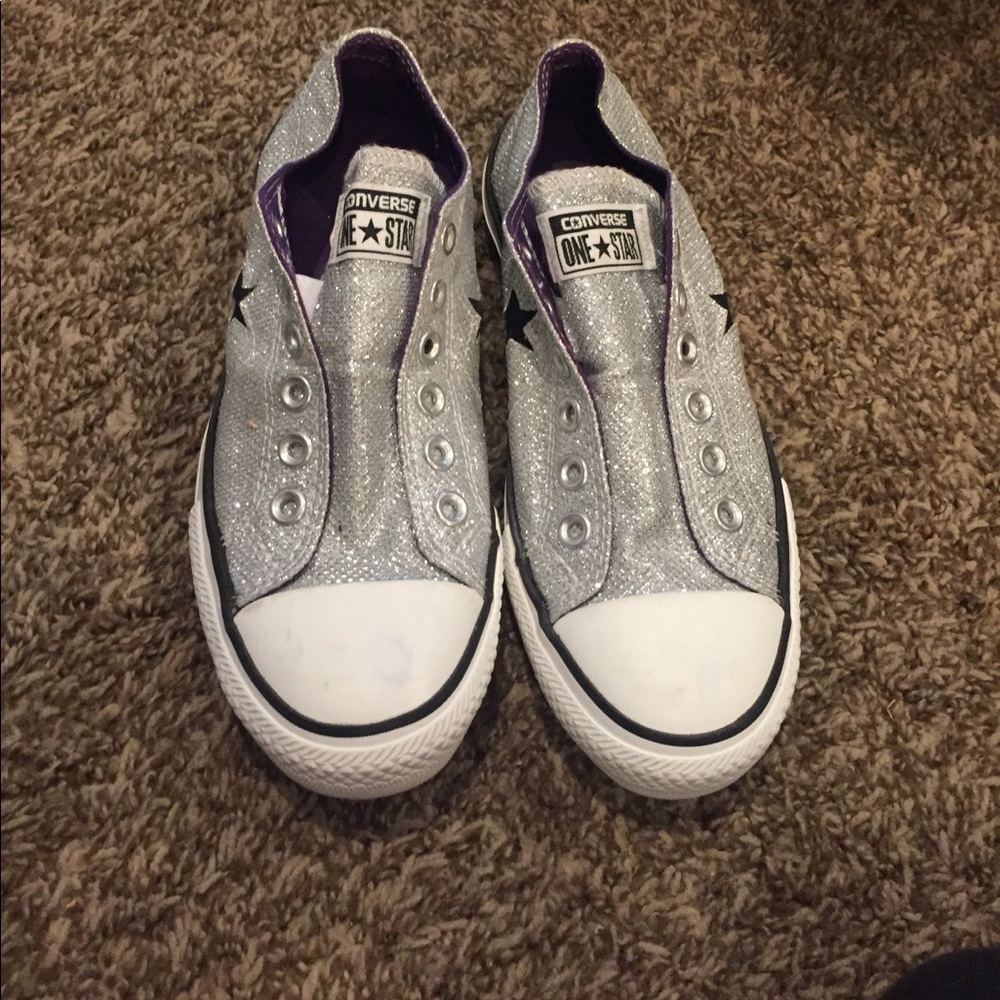 Converse sparkle silver
