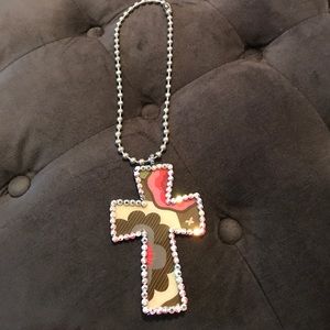 Huge!!! Flower Swarovski Cross Chain Necklace