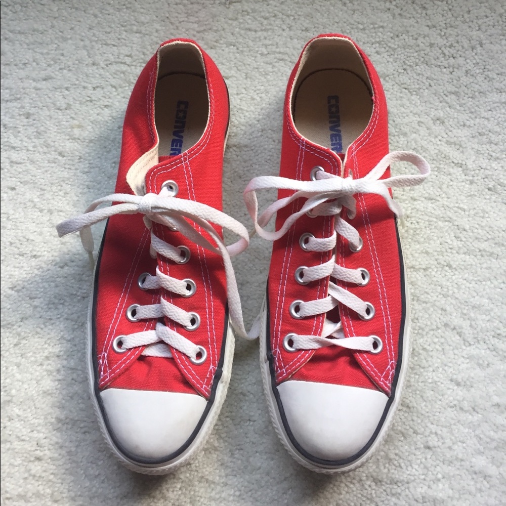 Red Converse All Stars - Size 8