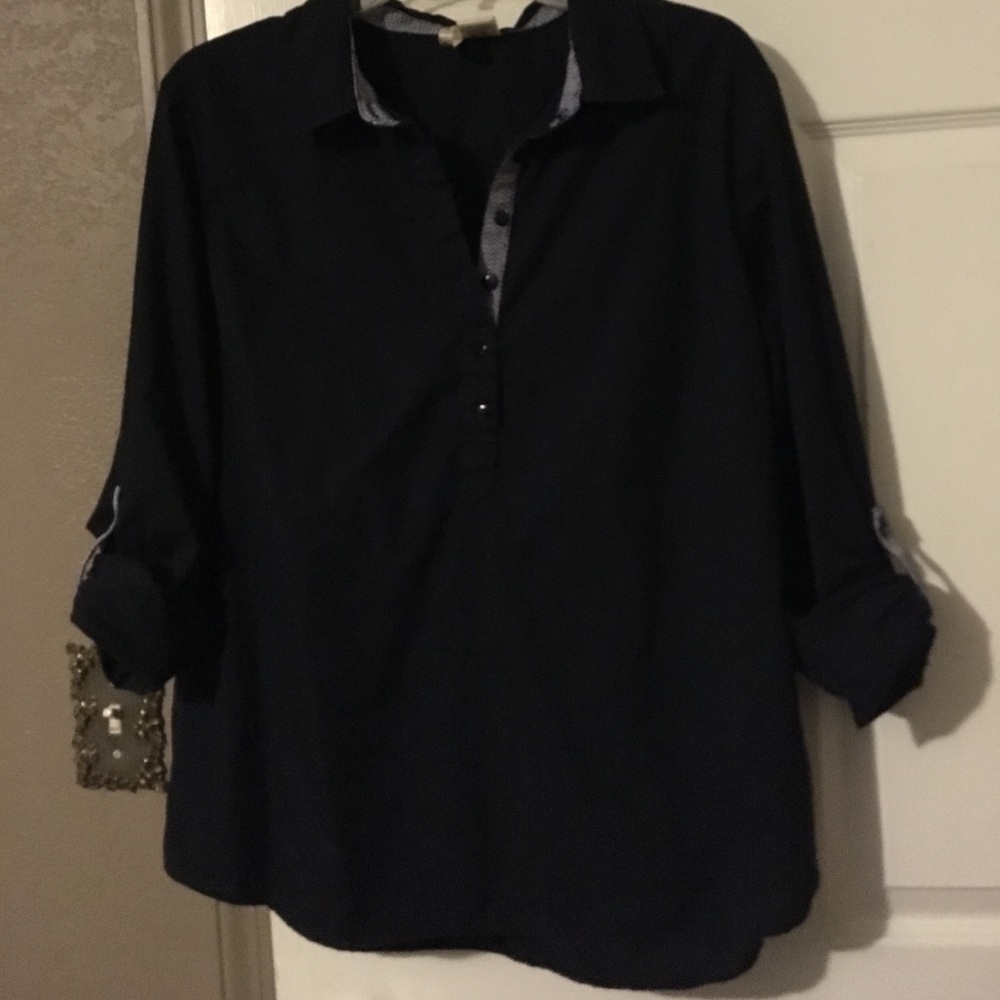 Cute navy blue tunic blouse