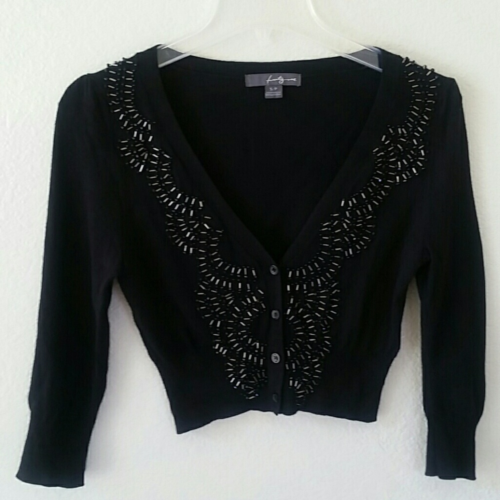 Black Forever 21 sequined front sweater shrug