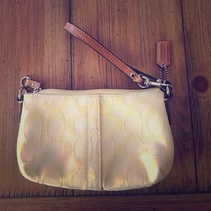 Yellow coach wristlet