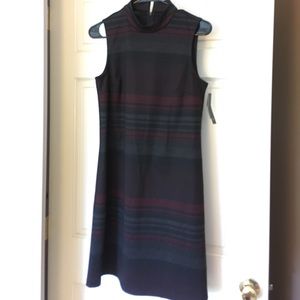 NWT AB Studio collar dress blk/red/gray