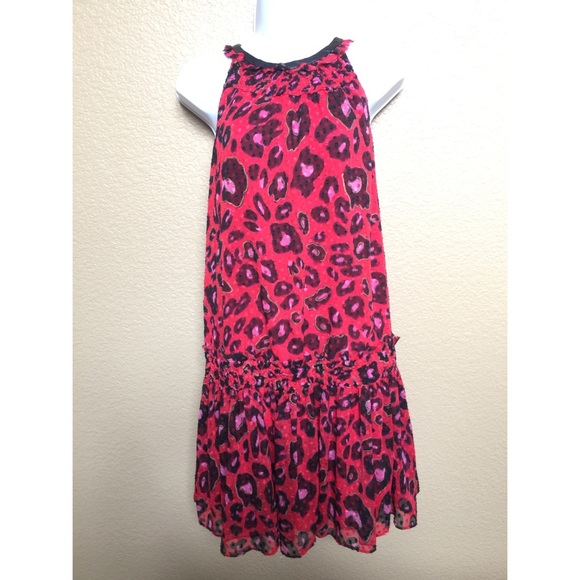Only Macy's impulse bright red with leopard print - Picture 1 of 4