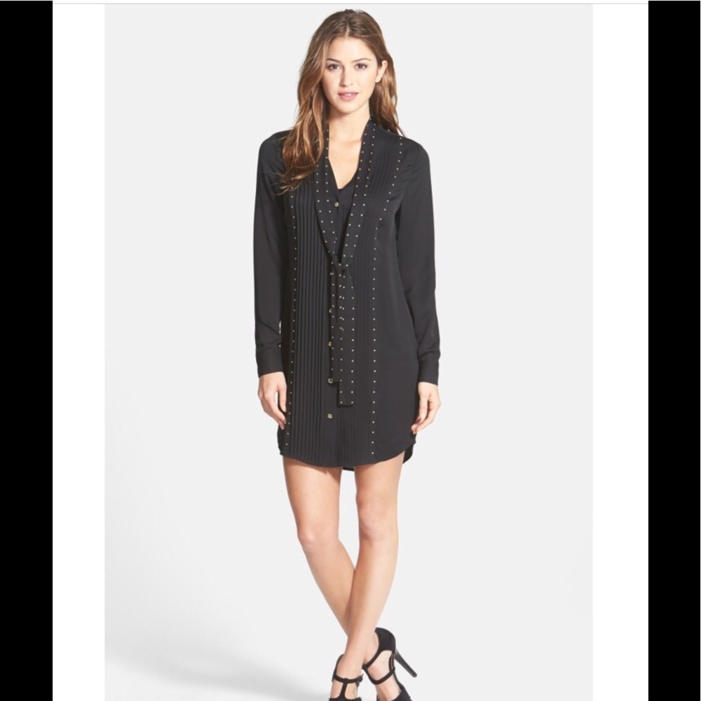 Michael Kors Shirt Dress with Tie Neck