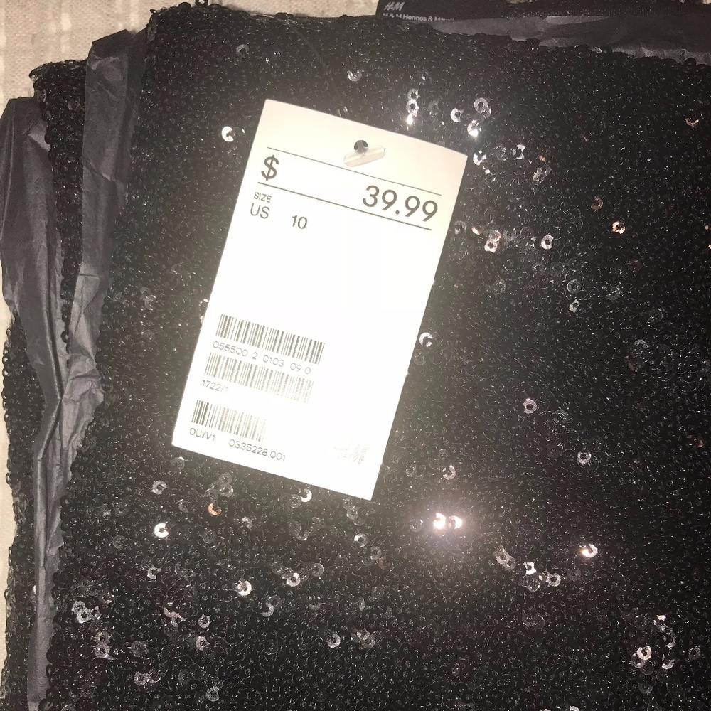 H&M BLACK SEQUIN PANTS - SIZE 10!