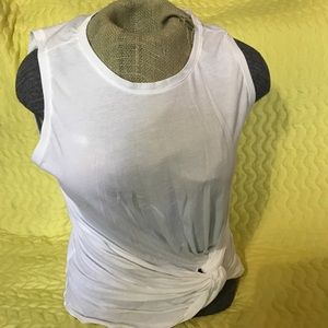 Fabletics Large White Side Knot Workout shirt
