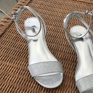 Silver bling dress shoes.