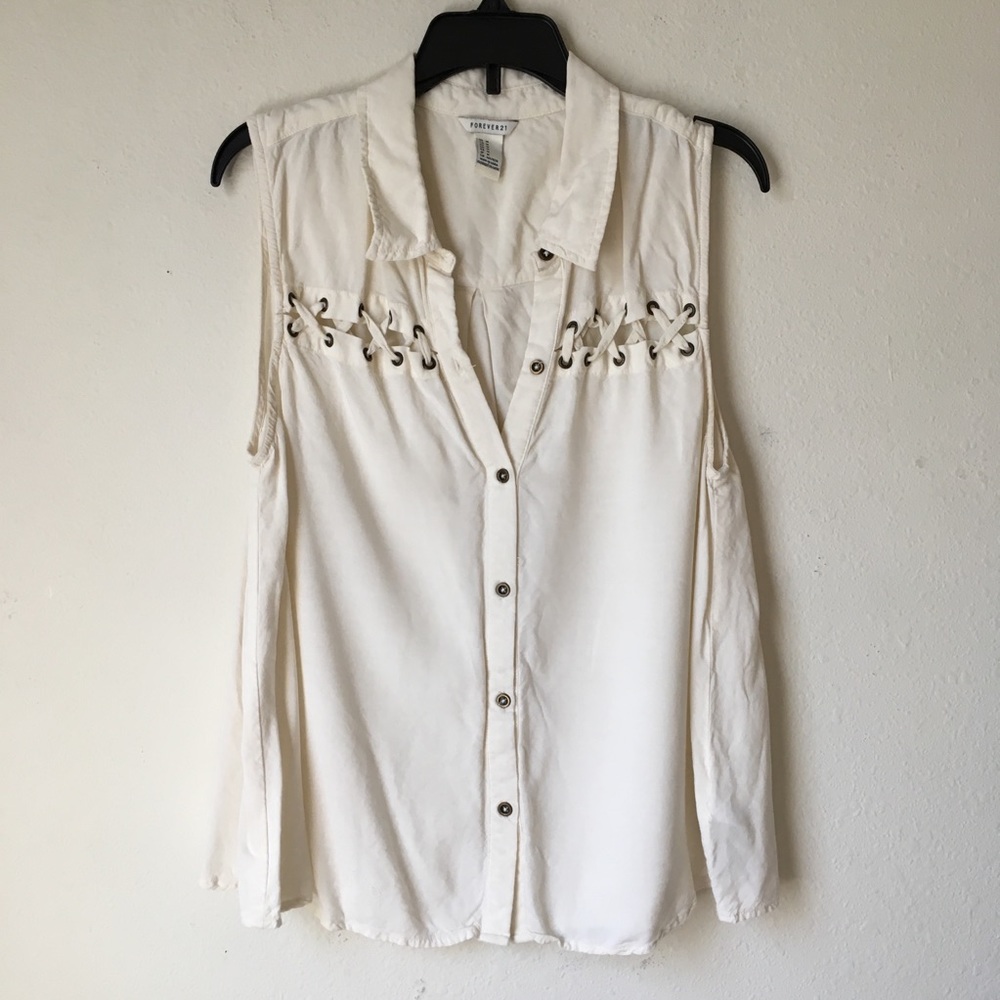 Button Down Sleeveless Top