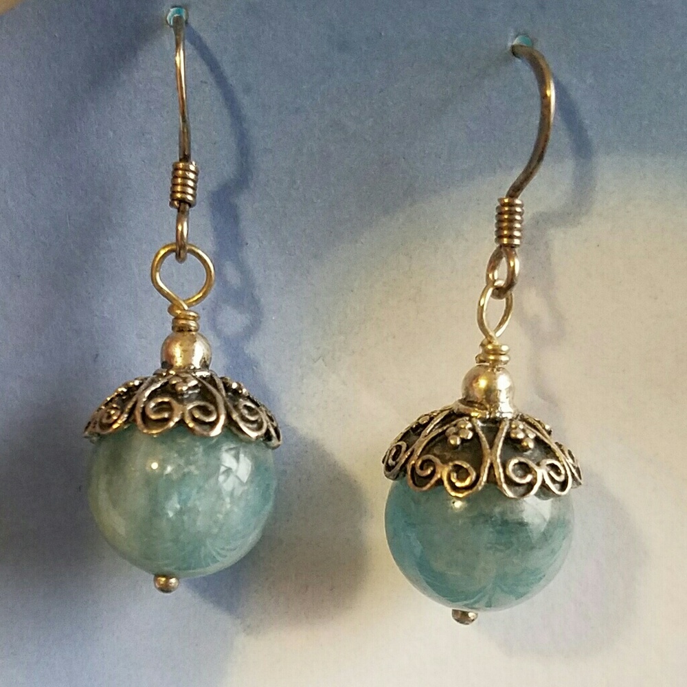 Aquamarine & Sterling Earring