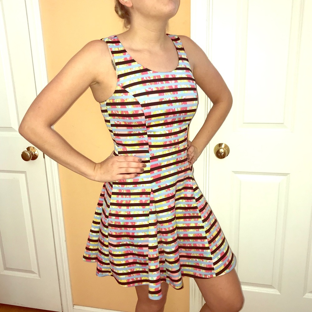 Striped Scuba Dress