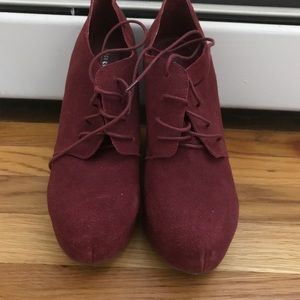 Burgundy Size 10 Wedges Worn once