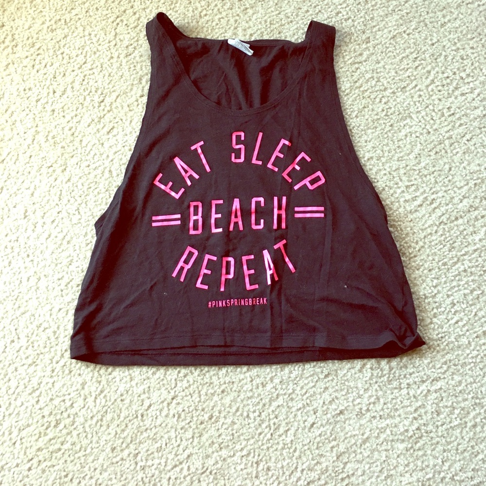 VS Pink black crop top