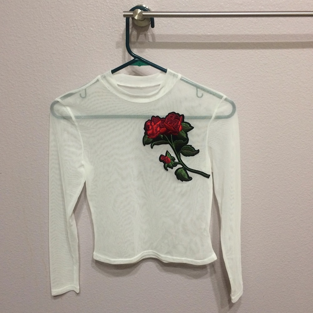 transparent white long sleeve