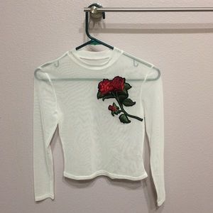 transparent white long sleeve