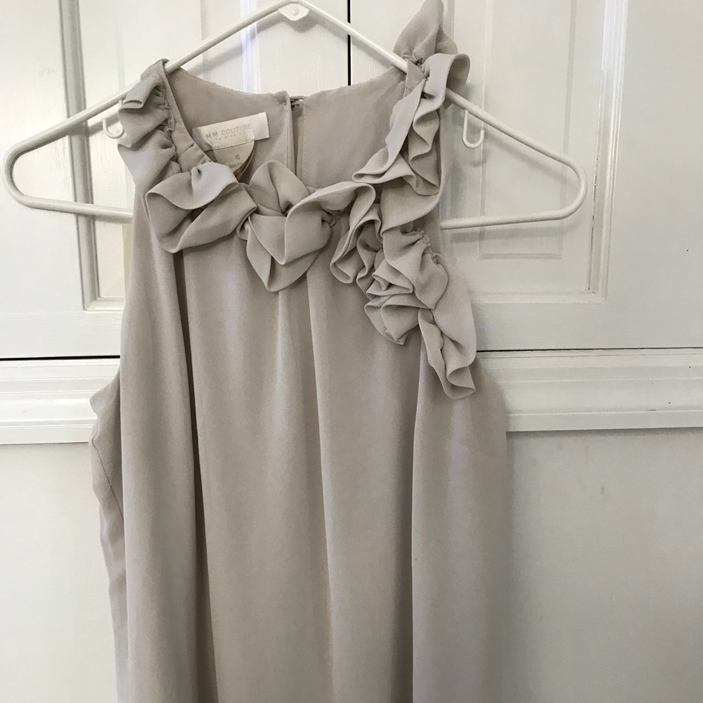 Beautiful nude MM Couture xs chiffon halter top.