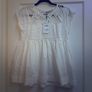 NWT Petty white babydoll top