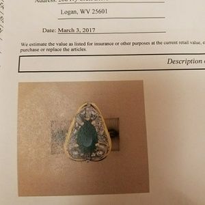 Emerald and diamond ring  18k