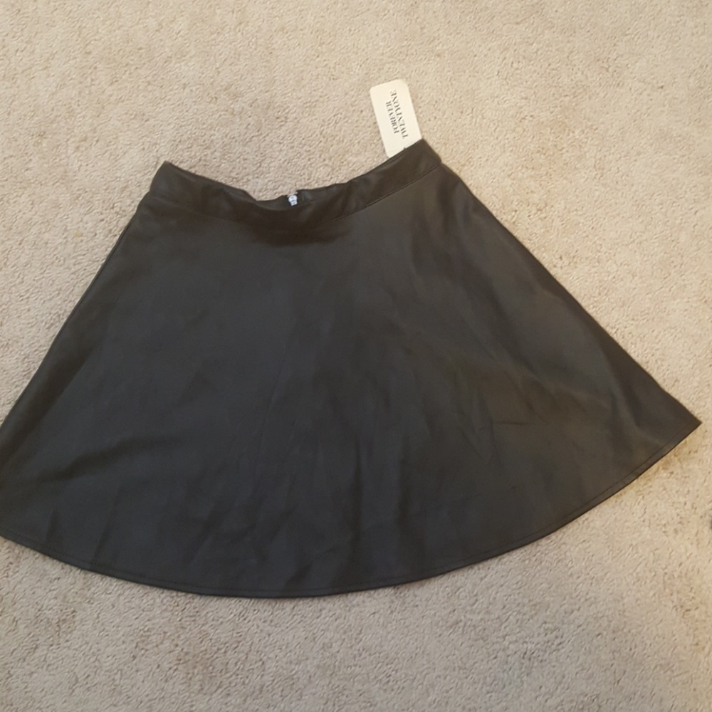 Faux leather mini skater skirt