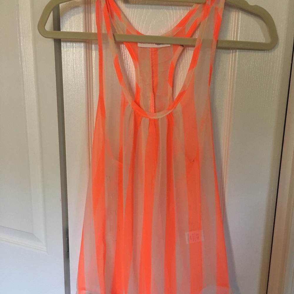 Orange and white tank top