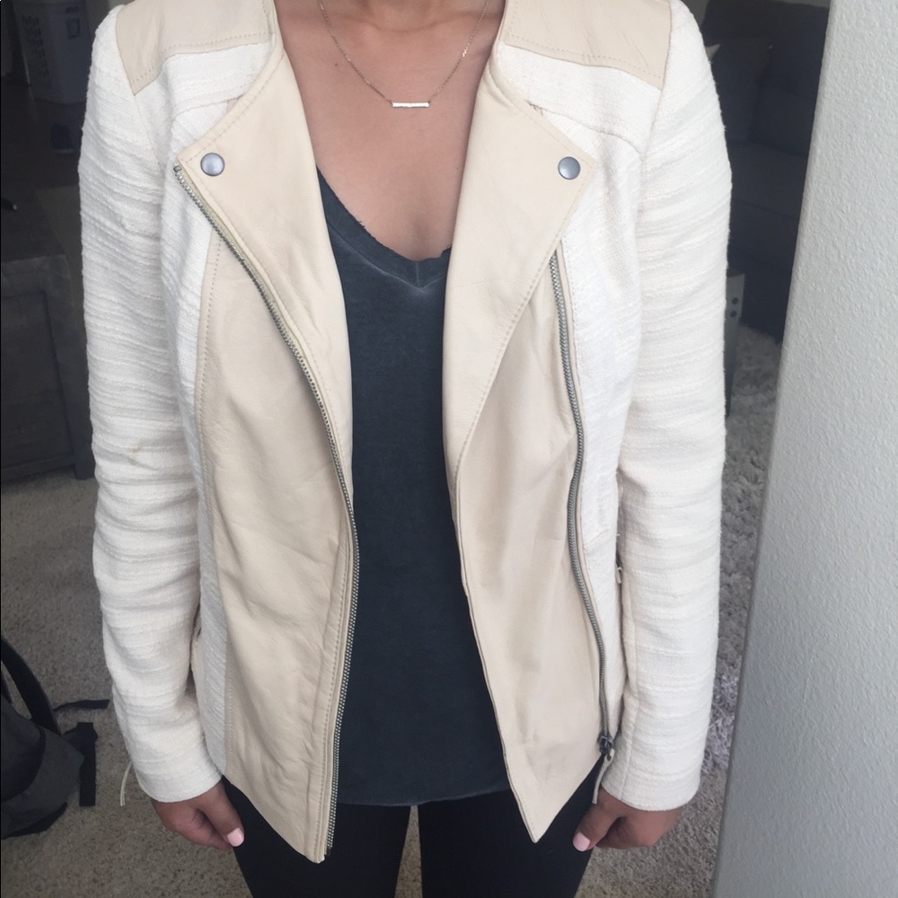 Lucky Brand Cream Moto Jacket