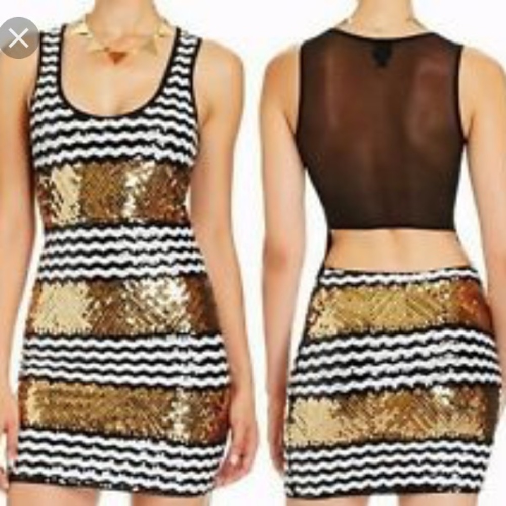 Zig Zag 2B Bebe Rachel Sequin Dress