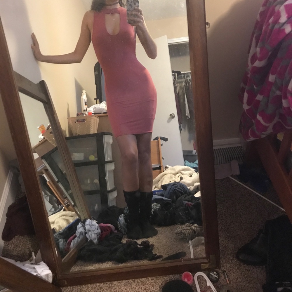 Mauve pink bodycon dress