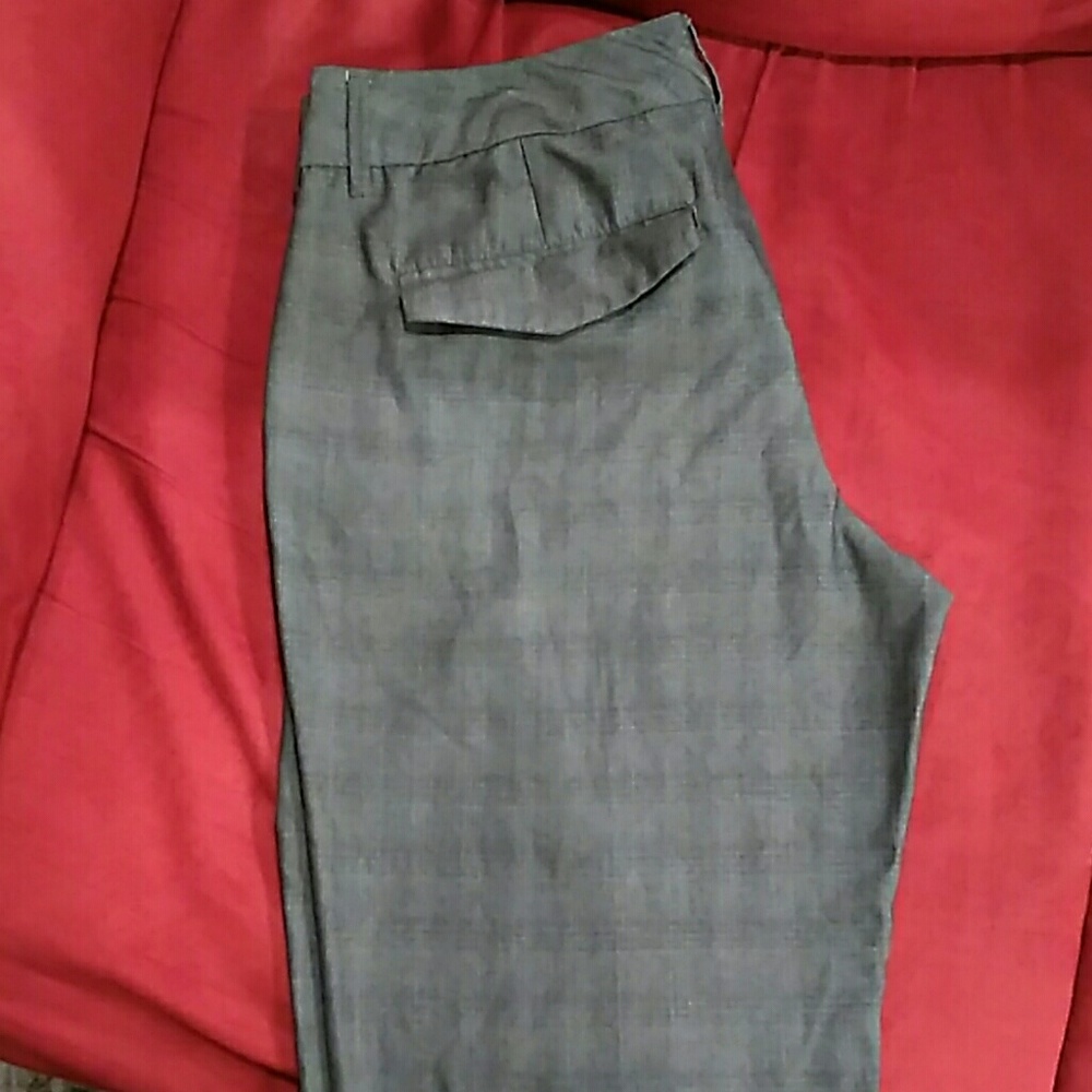 Old Navy gray plaid boot leg dress pants