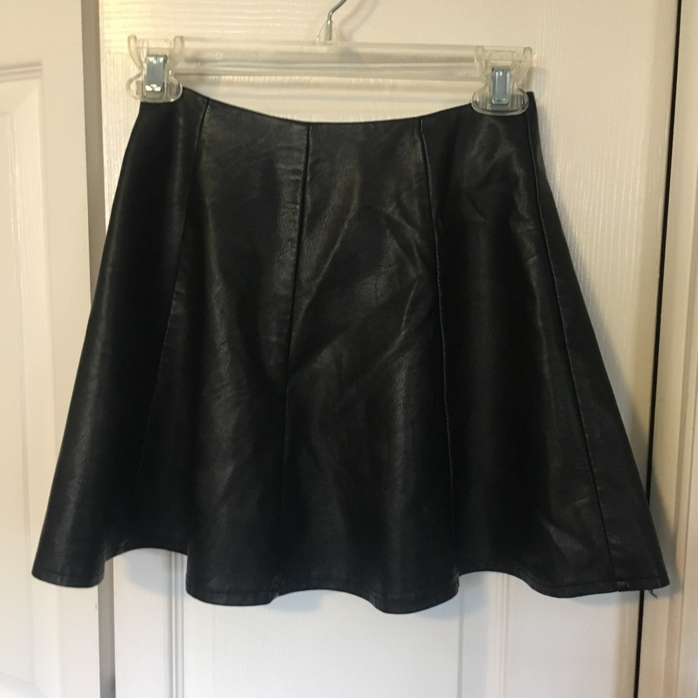 Leather flowy skirt