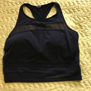 Fabletics Medium Black Fine Mesh Insert Crop Top