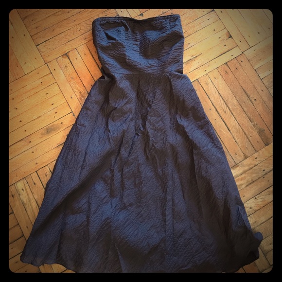 Dark Brown Jcrew strapless cotton dress - Picture 1 of 2