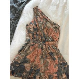 BCBG one shoulder romper