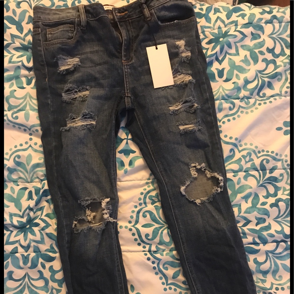 Fashionable ripped jeans