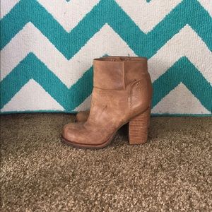 Sam Edelman Brown Leather Platform Booties