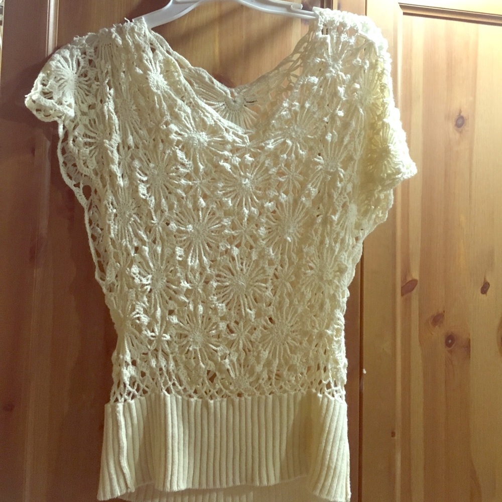 Crochet Designed Boho Sweater Shirt