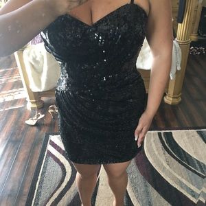 Mini Black Sequins Lipsy London Dress