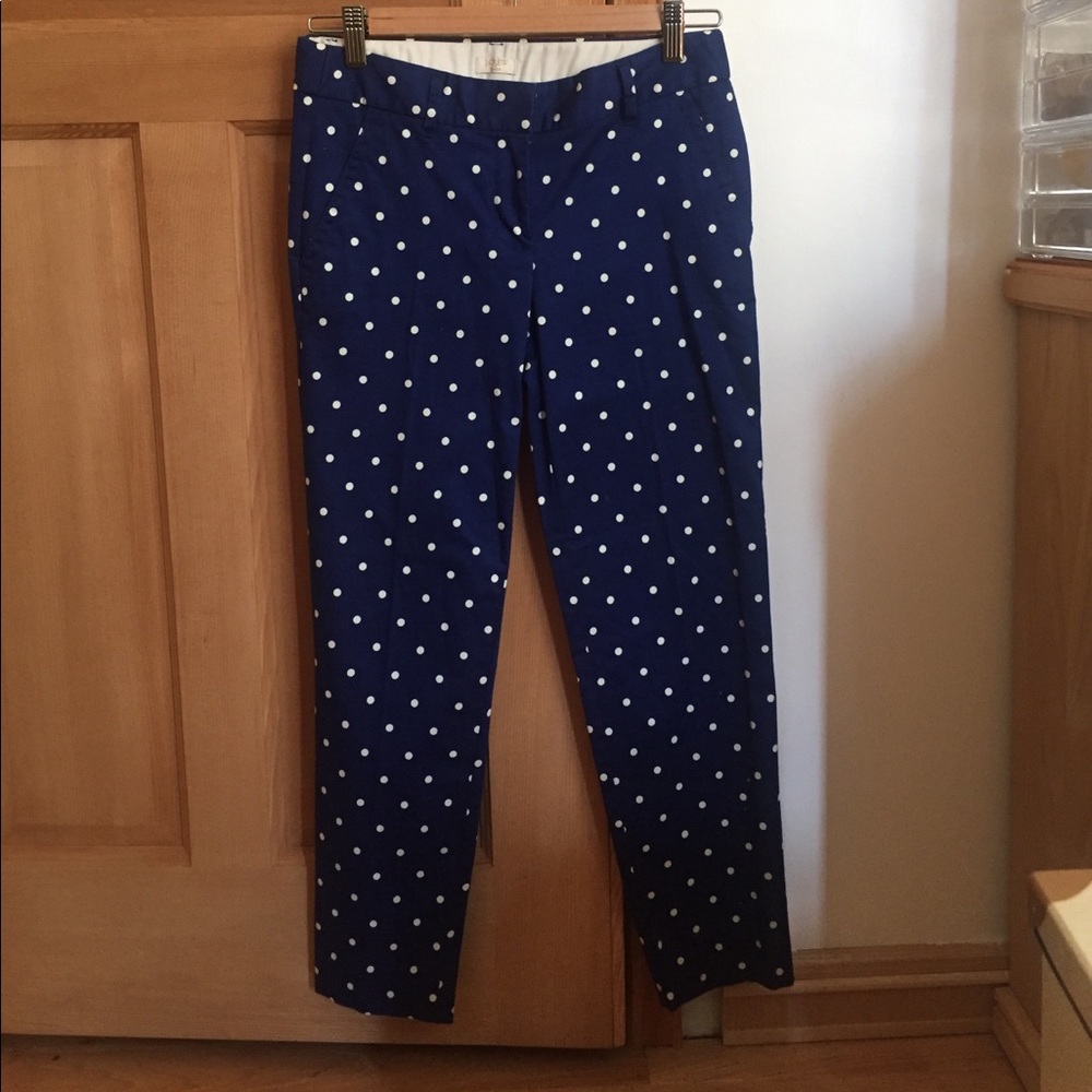 J.Crew Factory skimmer pant in polka dot