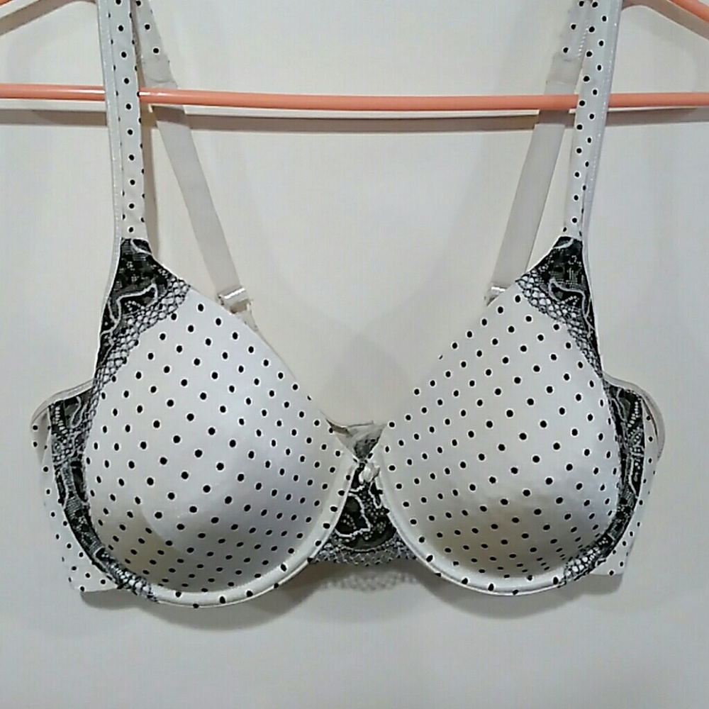 Bali white with black polka dots underwire bra