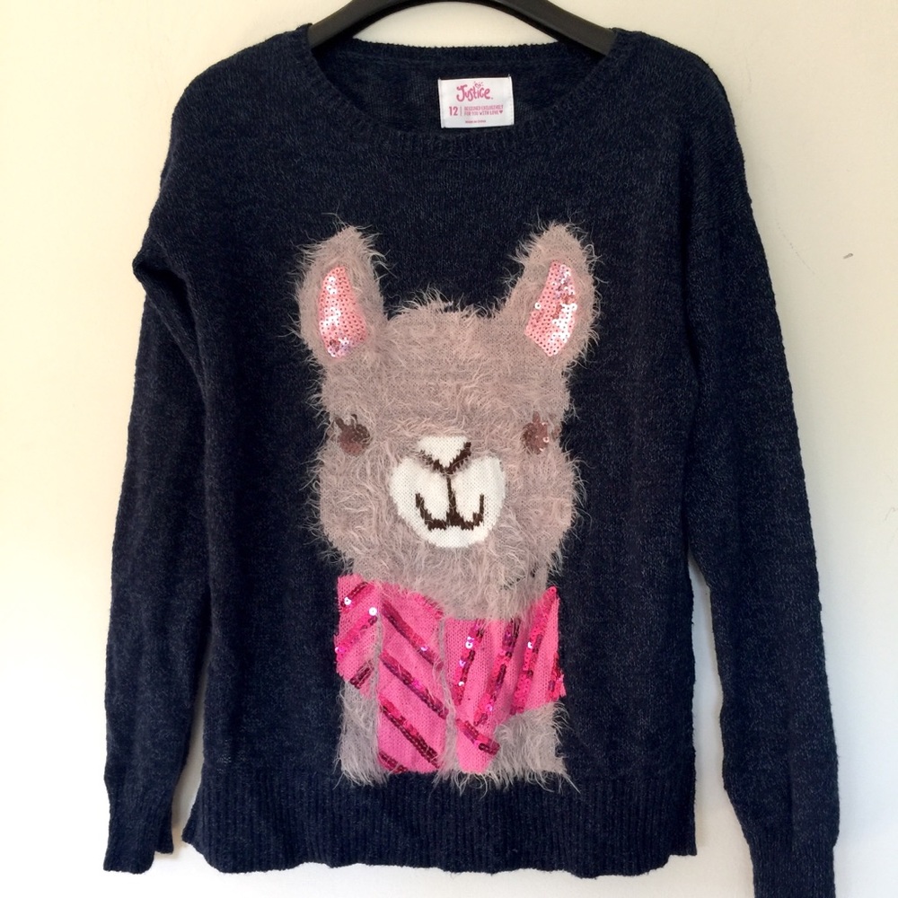 Justice Girls Llama Sweater