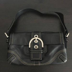 Coach shoulder bag/clutch black leather