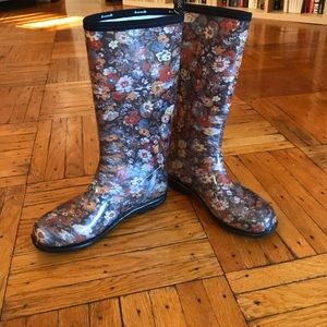 Kamik floral rain boots