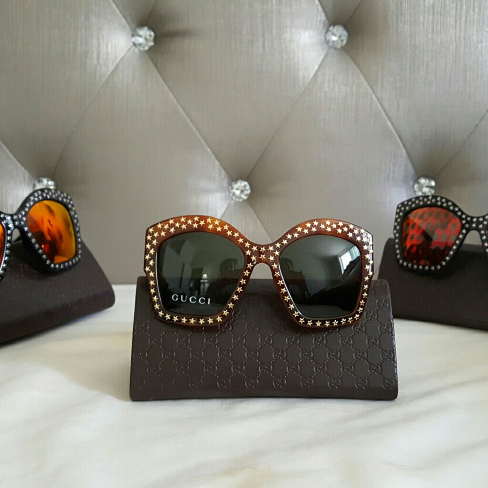 🔥LAST ONE🔥NIB GUCCI STAR STUDDED SUNGLASSES - Picture 7 of 8