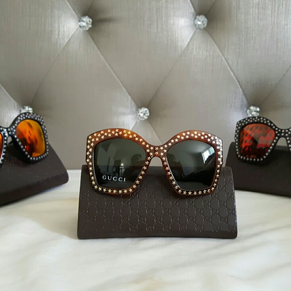 🔥LAST ONE🔥NIB GUCCI STAR STUDDED SUNGLASSES - Picture 7 of 8