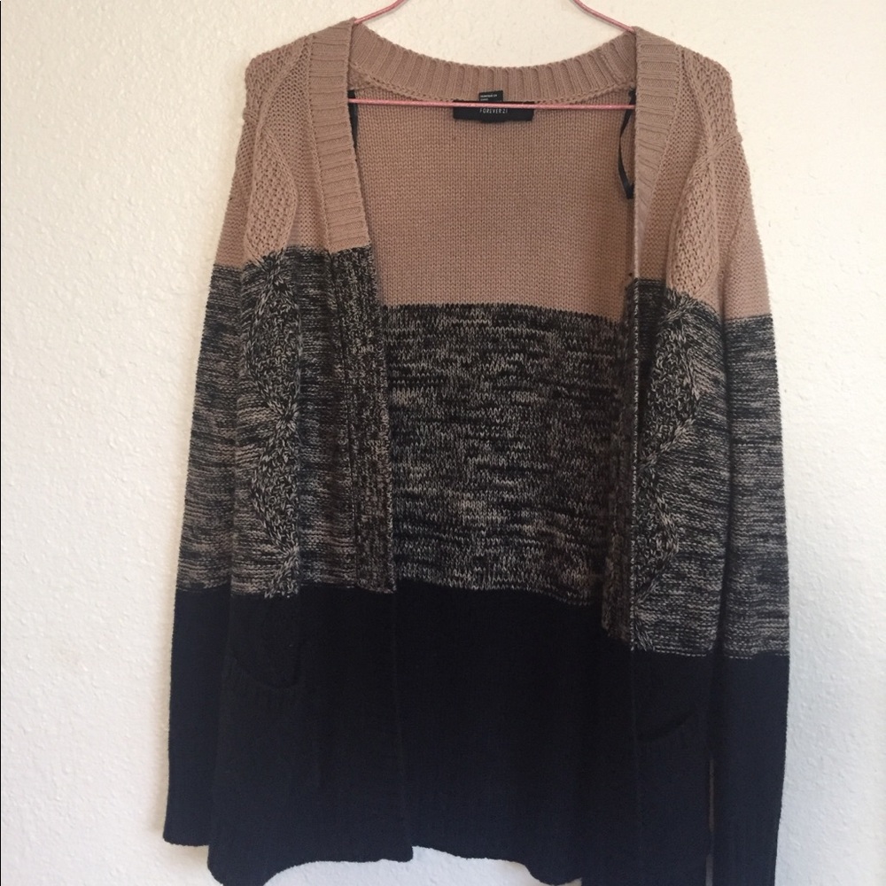 Fizzy brown And black forever 21 cardigan