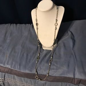 Silvertone long necklace