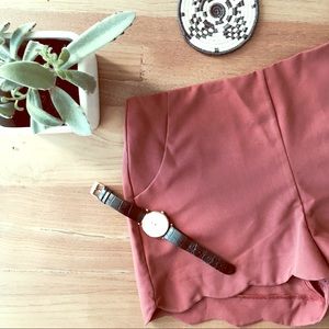 ASOS scallop hem rust shorts