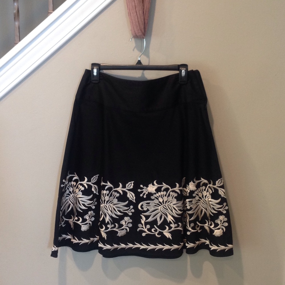 A-line black skirt