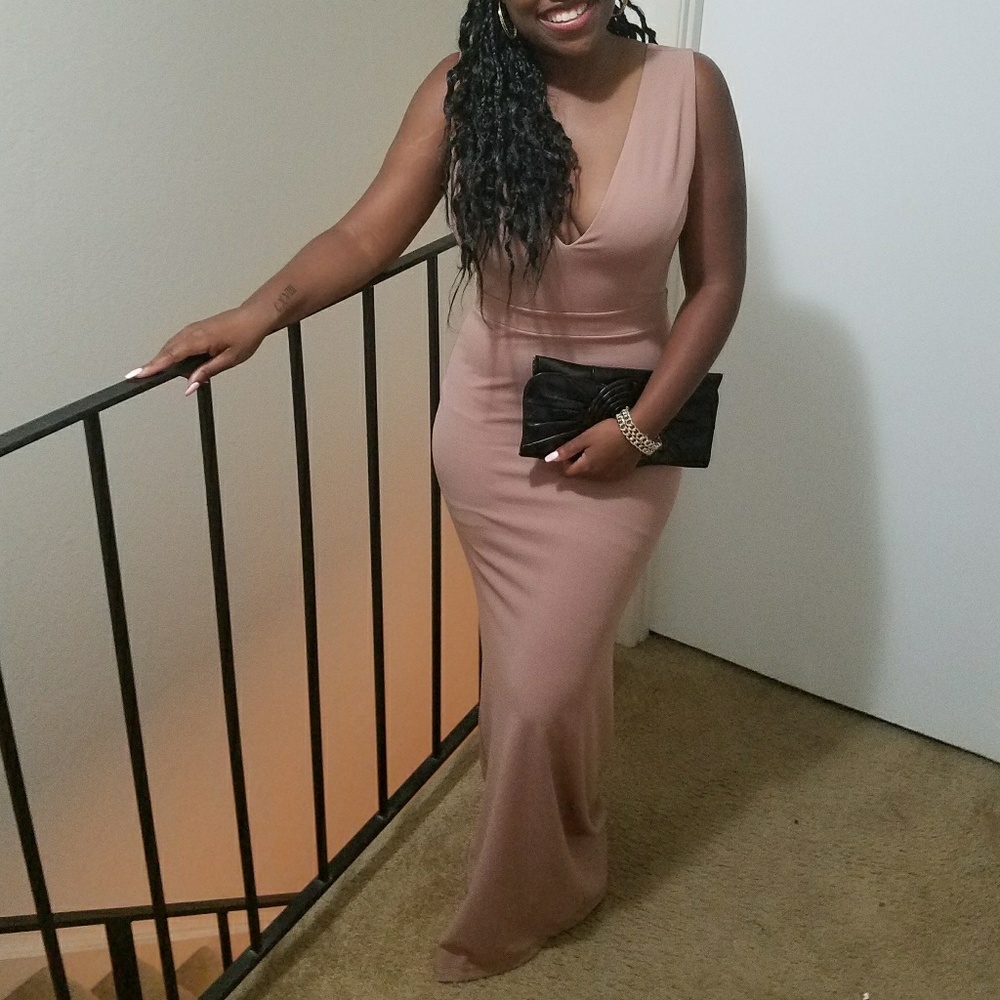 Mauve Pink Floor Length Dress